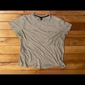 Art Class T-shirt crop tee w/ pocket striped